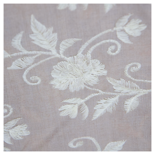 Monga Silk Embroidery Jaal-Beige