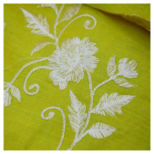 Monga Silk Embroidery- Yellow
