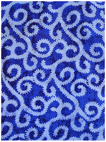 Blue Indigo Spiral Block Print fabric Pattern.