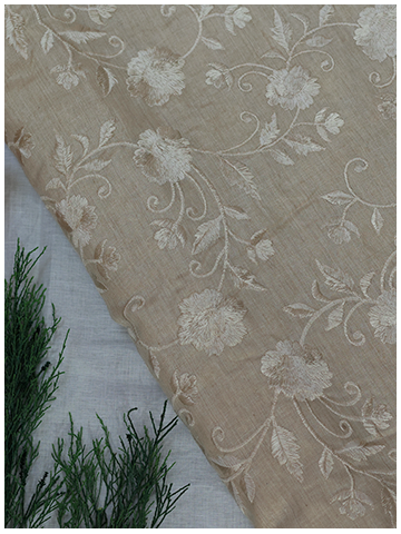 Monga Silk Embroidery Jaal-Beige