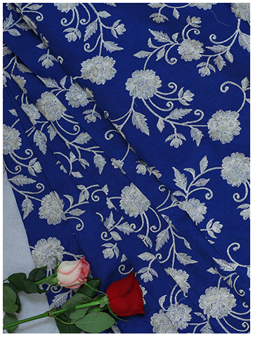 Monga Silk Embroidery- BLUE