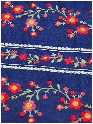 Monga Jaal Fabric Flowers Bloom