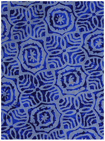 Indigo Floral Lattice