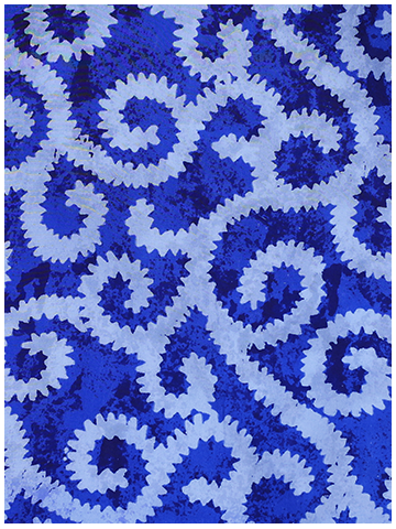 Blue Indigo Spiral Block Print fabric Pattern.
