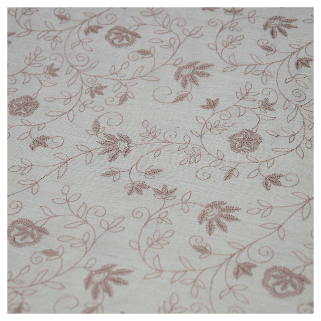 Monga Silk Embroidery Jaal-Beige