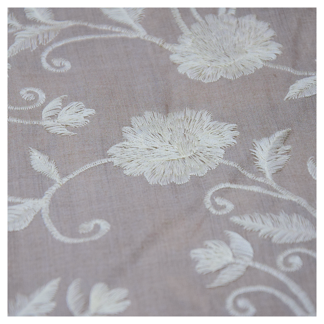 Monga Silk Embroidery Jaal-Beige