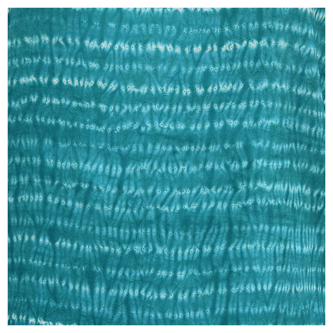 Linen Sea blue with white pattern