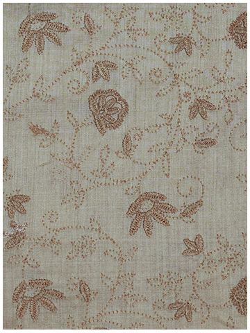 Monga Brown flower Jaal Fabric