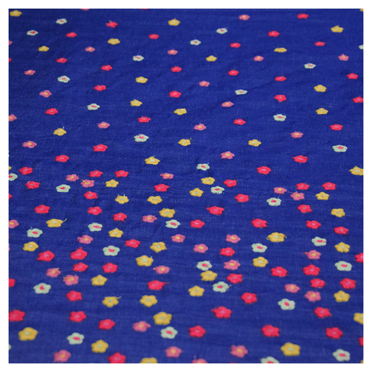 Small floral prints on denim