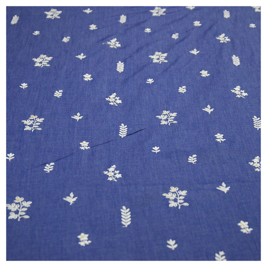 White floral denim Embroidery