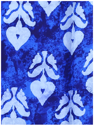 INDIGO FLOWER/ LEAF BLOCK PRINT