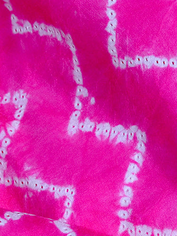 Hot Pink Zig Zag Shibori Habutai Silk.