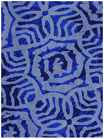 Indigo Floral Lattice