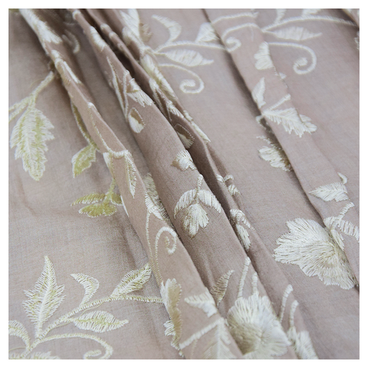 Monga Silk Embroidery Jaal-Beige