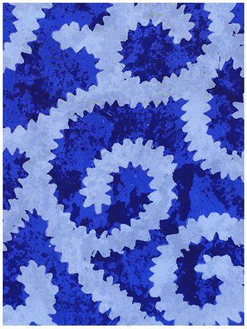 Blue Indigo Spiral Block Print fabric Pattern.