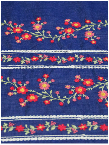Monga Jaal Fabric Flowers Bloom