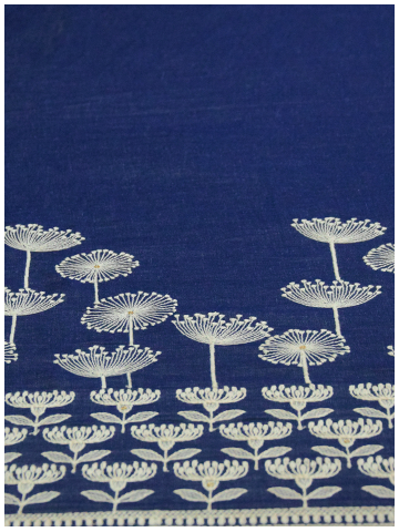 Blue and White Floral Denim