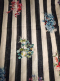 Modern Striped Design with Floral Motif