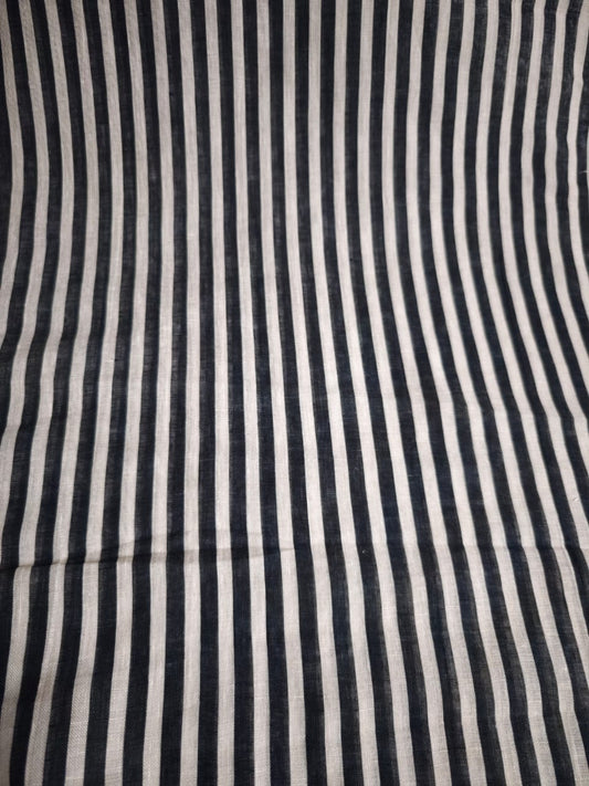 Black and White Striped Linen