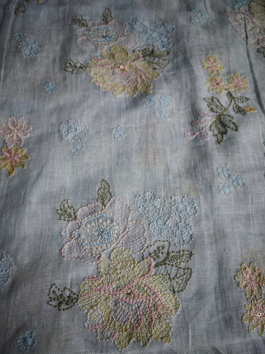 Blue Floral Embroidery
