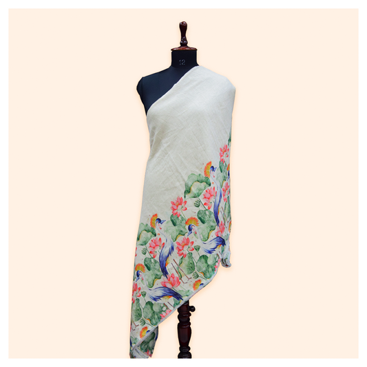 Linen Swan Digital Print