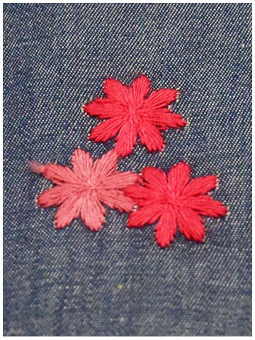 Monga Jaal Fabric  Red Floral
