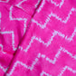 Hot Pink Zig Zag Shibori Habutai Silk.