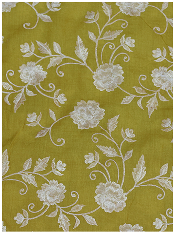 Monga Silk Embroidery Jaal- yellow