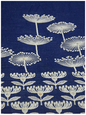 Blue and White Floral Denim